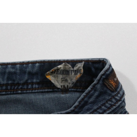 Agedenim "Well Worn" Mens 34x32 Blue Jeans Straight Fit Stretch Medium Wash - Picture 7 of 13